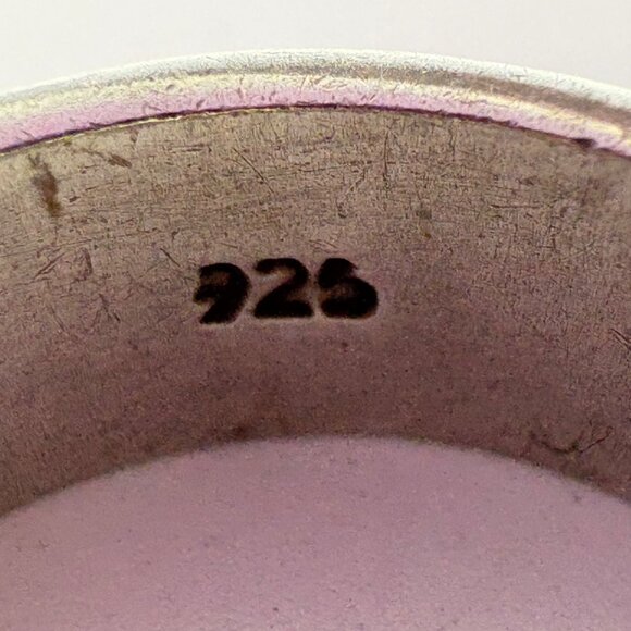 VTG Solid Sterling Silver 925 Chain Oval Link Textured Band Ring Size 10 - Picture 10 of 13